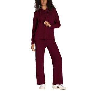 Time and Tru Burgundy Knit Hoodie and Pants Set